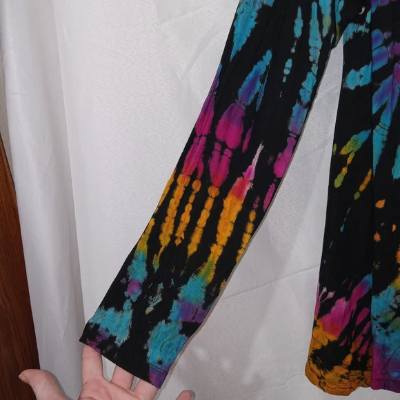 Kathmandu Imports Tie Dye Long Sleeve Tunic Top S/M Boho Hippie Festival - Picture 2 of 10